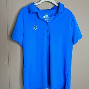 2 Walmart Women's Blue Polo Shirts